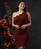 Shoulder Detailed Scalloped Bodycon Dress